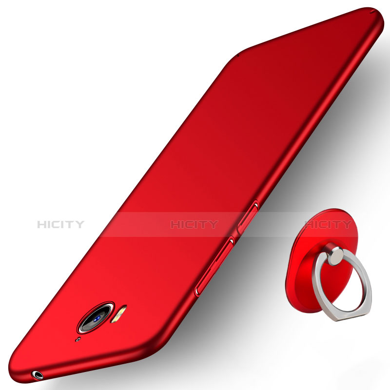 Etui Ultra Fine Silicone Souple avec Support Bague Anneau pour Huawei Y5 (2017) Rouge Plus