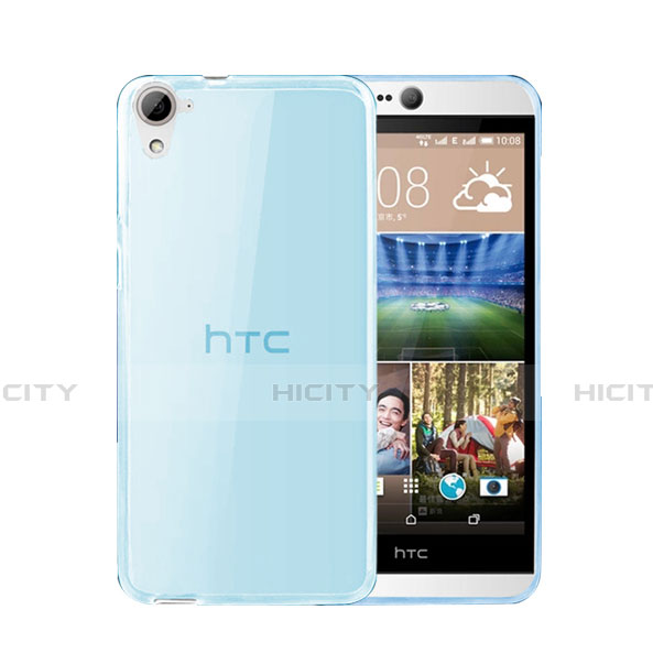 Etui Ultra Fine Silicone Souple Transparente pour HTC Desire 826 826T 826W Bleu Plus