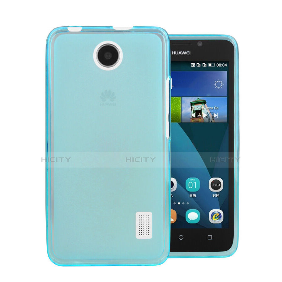 Etui Ultra Fine Silicone Souple Transparente pour Huawei Ascend Y635 Dual SIM Bleu Plus