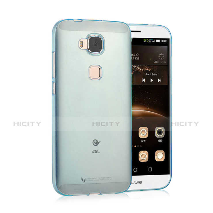 Etui Ultra Fine Silicone Souple Transparente pour Huawei G7 Plus Bleu Plus