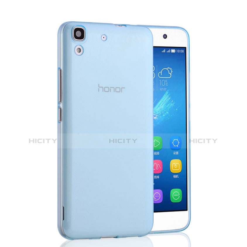 Etui Ultra Fine Silicone Souple Transparente pour Huawei Honor 4A Bleu Plus
