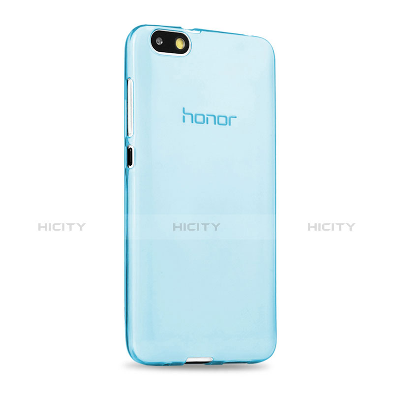 Etui Ultra Fine Silicone Souple Transparente pour Huawei Honor 4X Bleu Plus