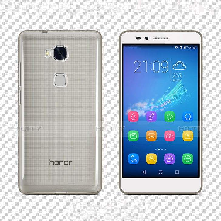 Etui Ultra Fine Silicone Souple Transparente pour Huawei Honor 5X Gris Plus