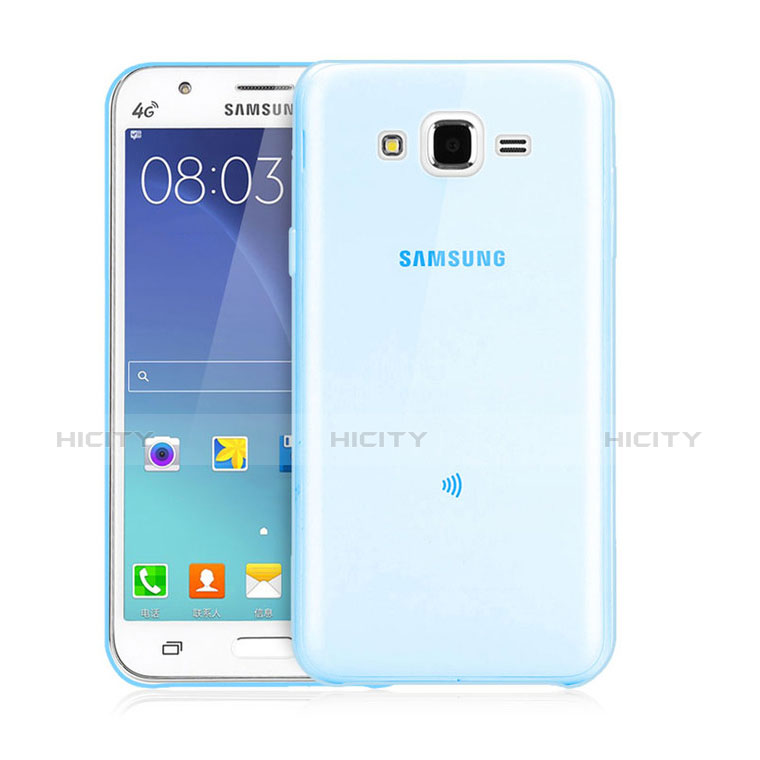 Etui Ultra Fine Silicone Souple Transparente pour Samsung Galaxy J3 Bleu Plus