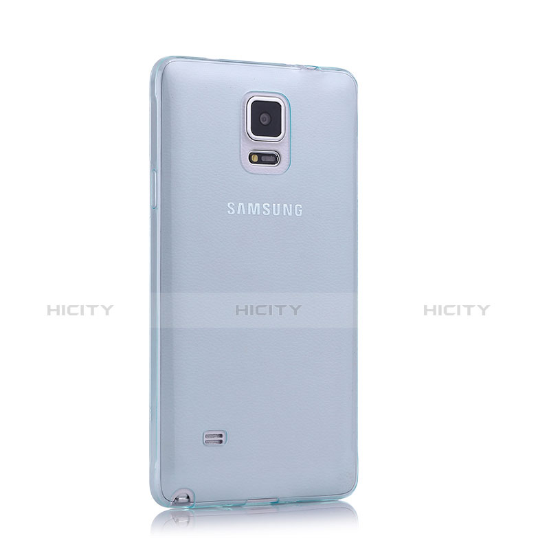 Etui Ultra Fine Silicone Souple Transparente pour Samsung Galaxy Note 4 Duos N9100 Dual SIM Bleu Plus