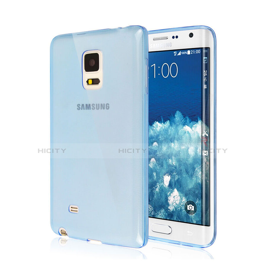 Etui Ultra Fine Silicone Souple Transparente pour Samsung Galaxy Note Edge SM-N915F Bleu Plus