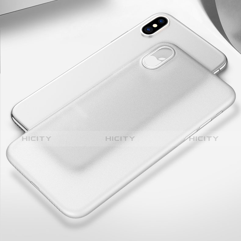 Etui Ultra Fine Silicone Souple Transparente T04 pour Apple iPhone X Blanc Plus