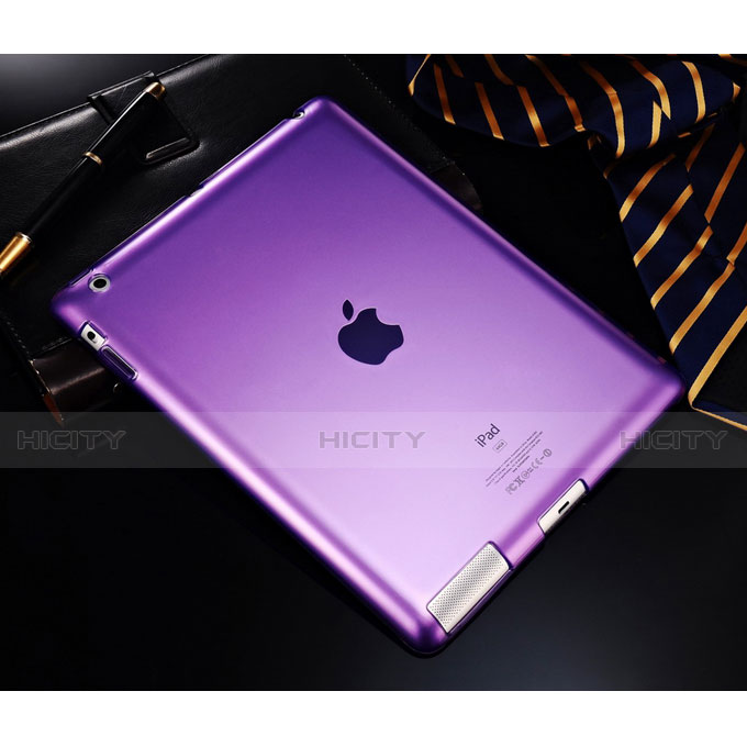 Etui Ultra Fine TPU Souple Transparente pour Apple iPad 3 Violet Plus