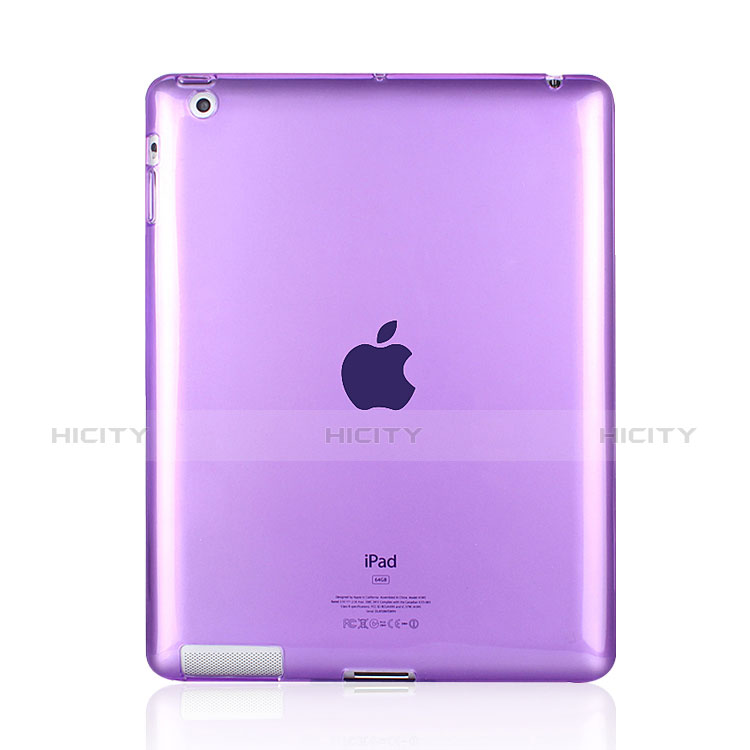 Etui Ultra Fine TPU Souple Transparente pour Apple iPad 4 Violet Plus