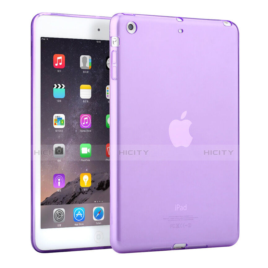 Etui Ultra Fine TPU Souple Transparente pour Apple iPad Mini 2 Violet Plus