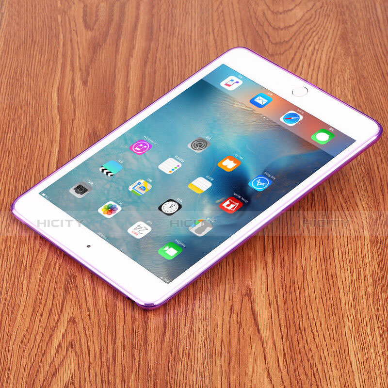 Etui Ultra Fine TPU Souple Transparente pour Apple iPad Mini 4 Violet Plus