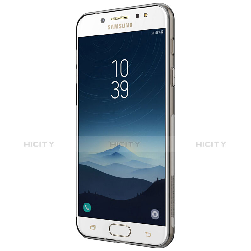 Etui Ultra Fine TPU Souple Transparente T03 pour Samsung Galaxy C8 C710F Gris Plus