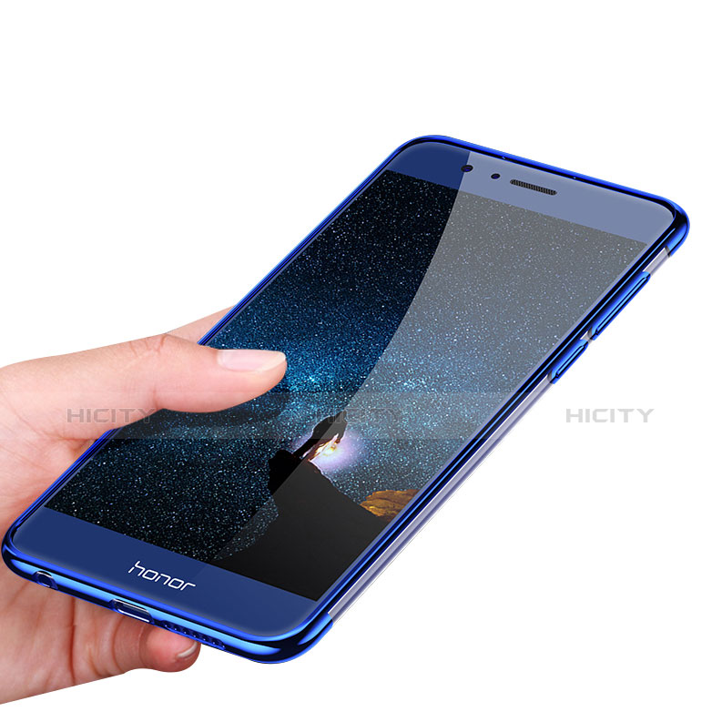 Etui Ultra Fine TPU Souple Transparente T07 pour Huawei Honor 8 Bleu Plus
