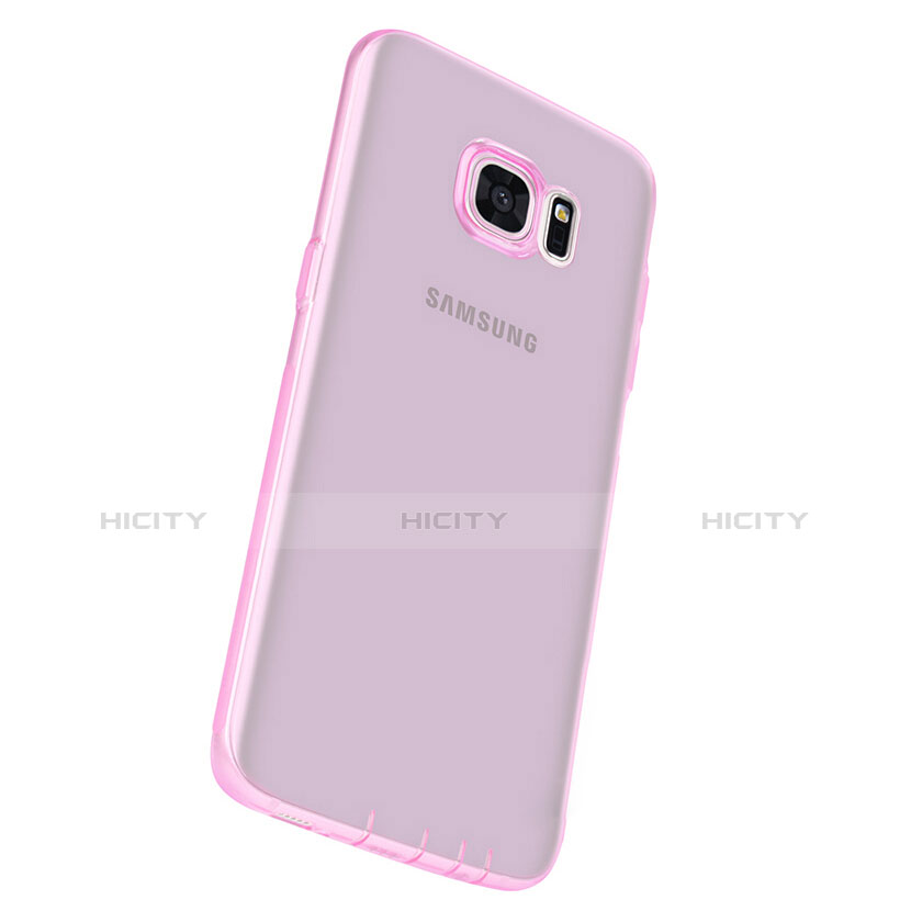 Etui Ultra Fine TPU Souple Transparente T07 pour Samsung Galaxy S7 Edge G935F Rose Plus