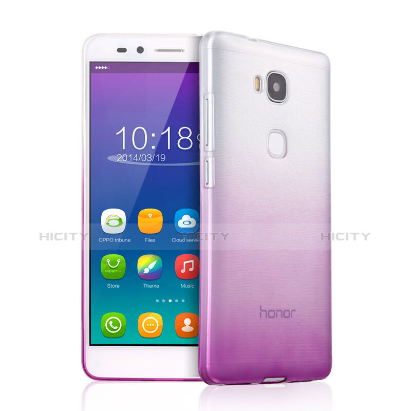 Etui Ultra Fine Transparente Souple Degrade pour Huawei Honor 5X Violet Plus