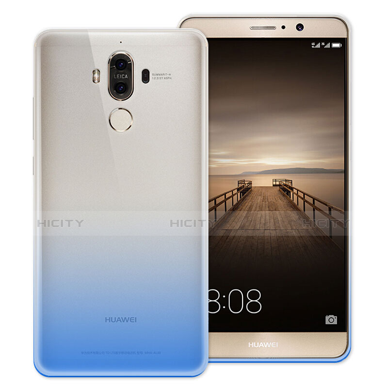 Etui Ultra Fine Transparente Souple Degrade pour Huawei Mate 9 Bleu Ciel Plus