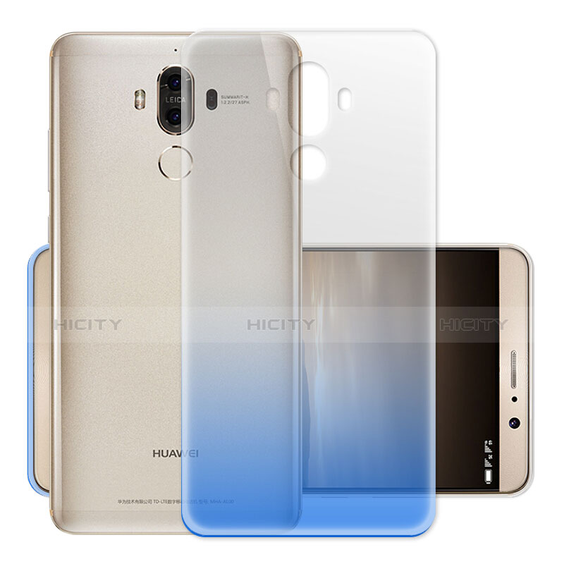 Etui Ultra Fine Transparente Souple Degrade pour Huawei Mate 9 Bleu Ciel Plus