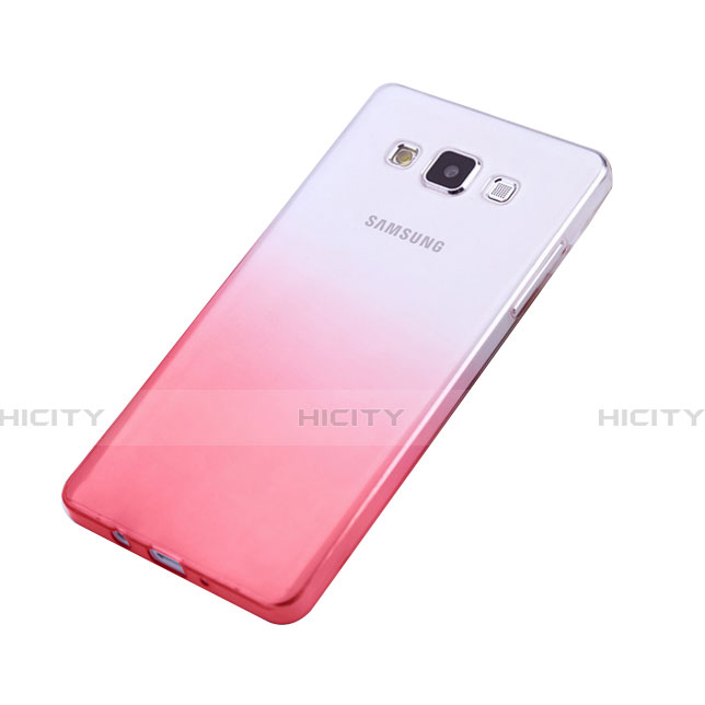 Etui Ultra Fine Transparente Souple Degrade pour Samsung Galaxy A5 Duos SM-500F Rose Plus