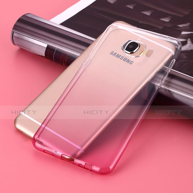 Etui Ultra Fine Transparente Souple Degrade pour Samsung Galaxy C5 SM-C5000 Rose Plus