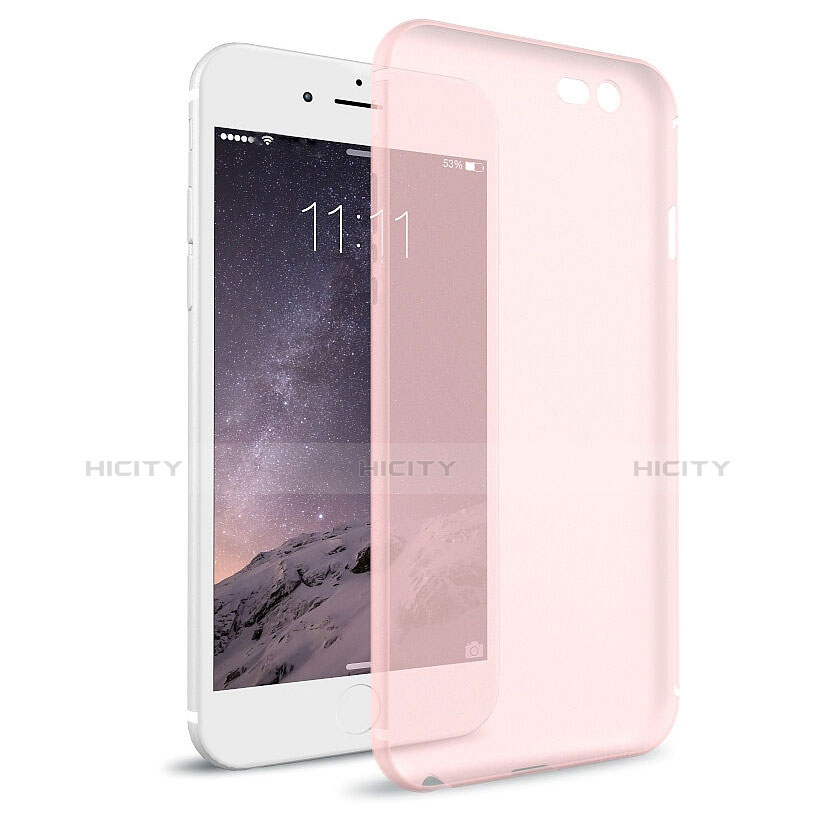 Etui Ultra Slim Mat Silicone Souple Transparente pour Apple iPhone 6S Plus Rose Plus