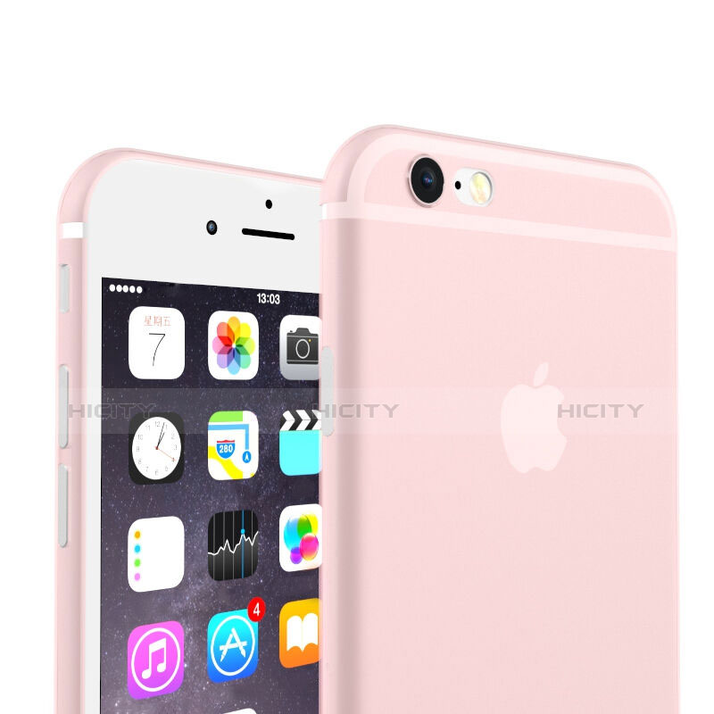 Etui Ultra Slim Mat Silicone Souple Transparente pour Apple iPhone 6S Rose Plus