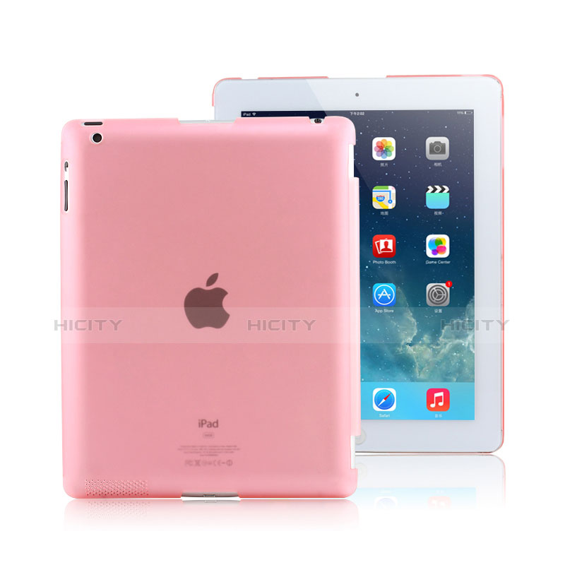 Etui Ultra Slim Plastique Rigide Transparente pour Apple iPad 4 Rose Plus