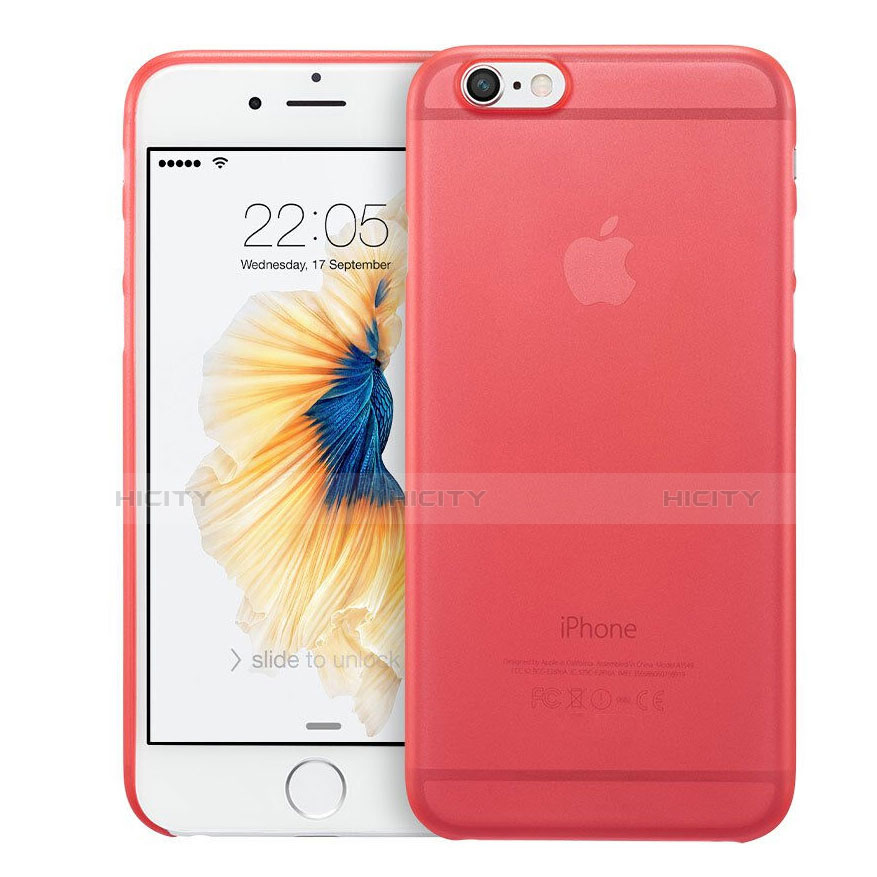 Etui Ultra Slim Plastique Rigide Transparente pour Apple iPhone 6 Plus Rouge Plus