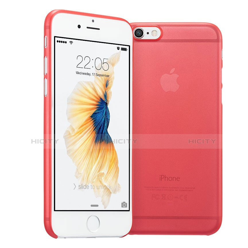 Etui Ultra Slim Plastique Rigide Transparente pour Apple iPhone 6 Plus Rouge Plus