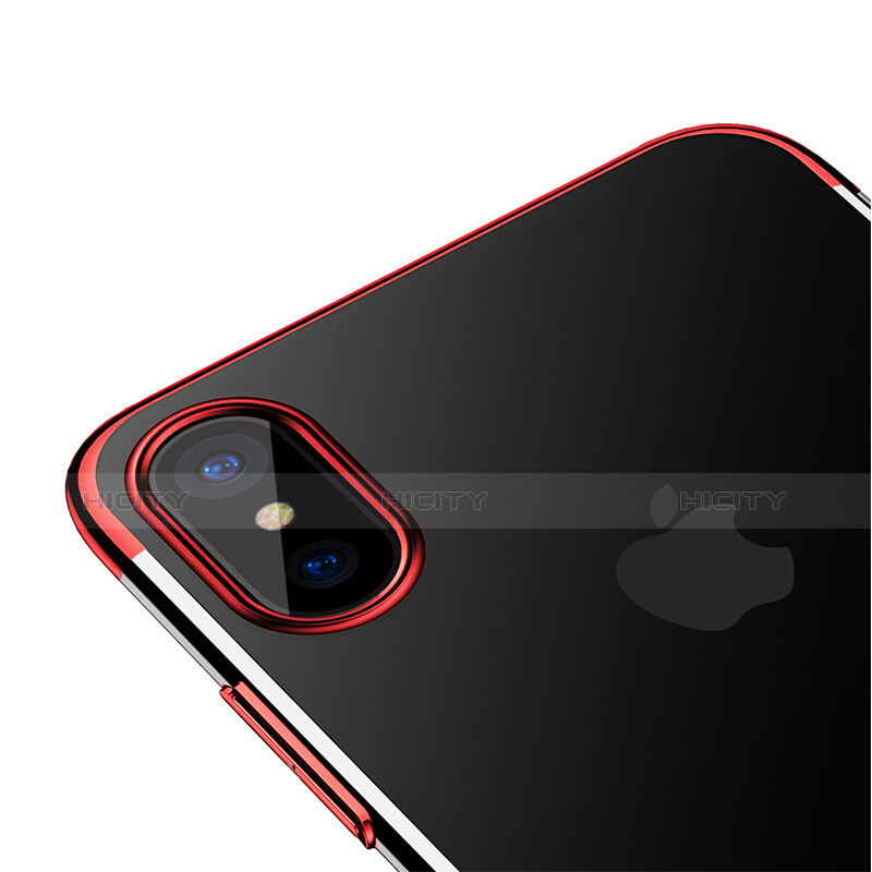 Etui Ultra Slim Plastique Rigide Transparente pour Apple iPhone Xs Max Rouge Plus