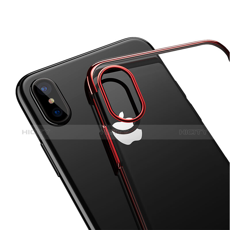 Etui Ultra Slim Plastique Rigide Transparente pour Apple iPhone Xs Rouge Plus