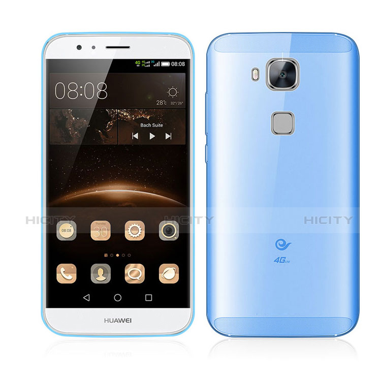 Etui Ultra Slim Plastique Rigide Transparente pour Huawei G7 Plus Bleu Plus