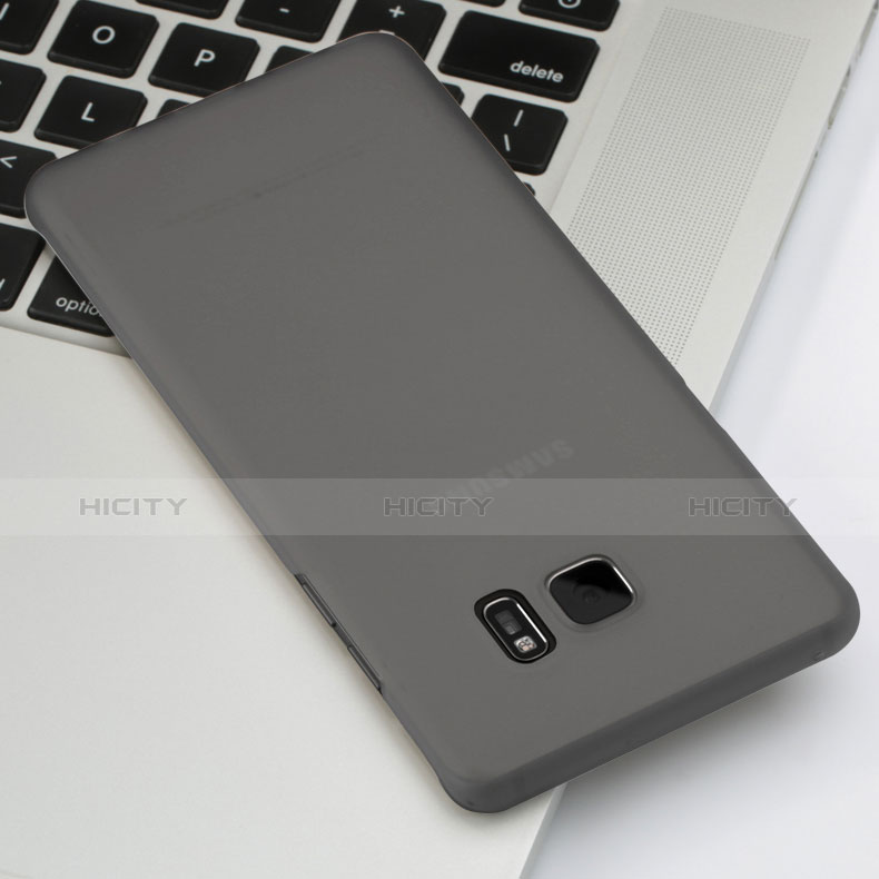 Etui Ultra Slim Plastique Rigide Transparente pour Samsung Galaxy Note 7 Noir Plus