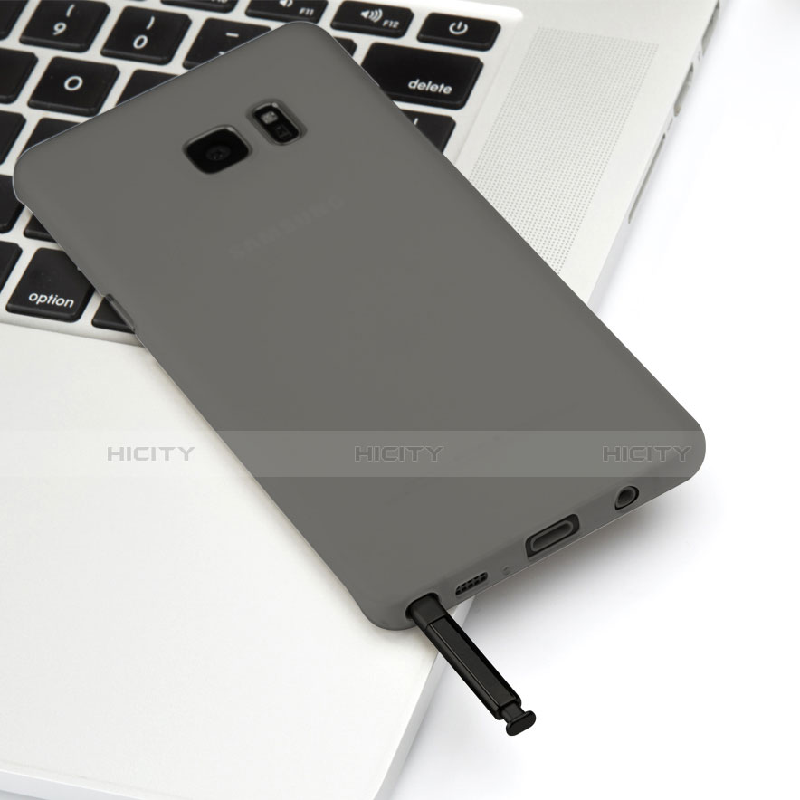 Etui Ultra Slim Plastique Rigide Transparente pour Samsung Galaxy Note 7 Noir Plus