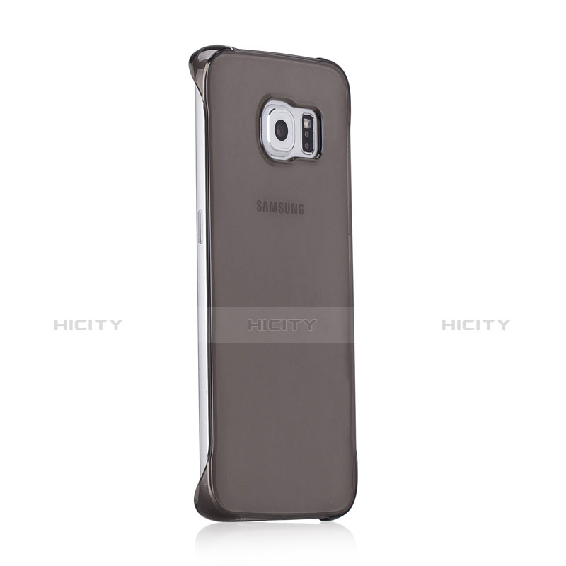 Etui Ultra Slim Plastique Rigide Transparente pour Samsung Galaxy S6 Edge SM-G925 Gris Plus