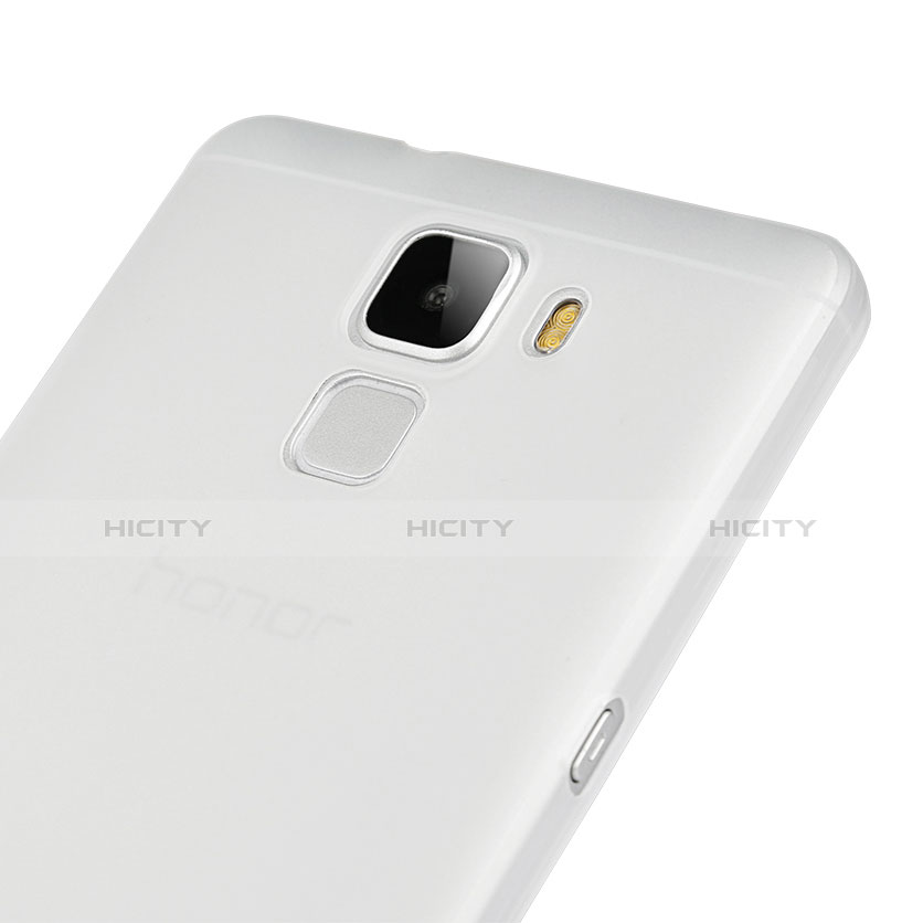 Etui Ultra Slim Silicone Souple Transparente pour Huawei Honor 7 Dual SIM Blanc Plus