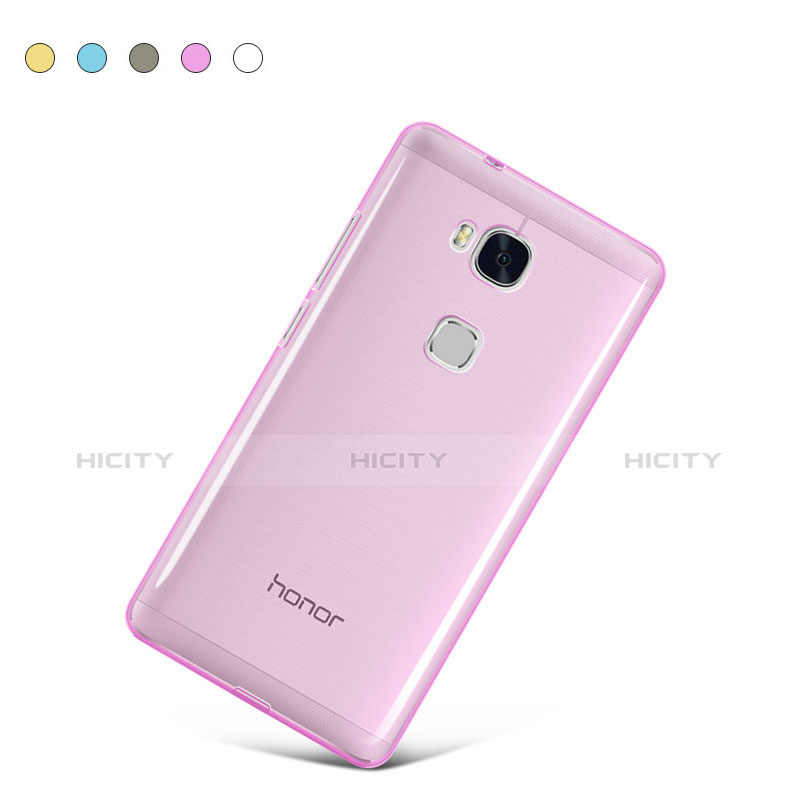 Etui Ultra Slim Silicone Souple Transparente pour Huawei Honor X5 Rose Plus
