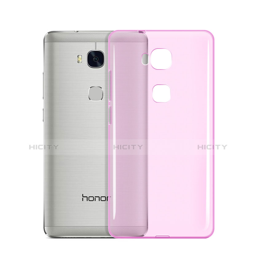 Etui Ultra Slim Silicone Souple Transparente pour Huawei Honor X5 Rose Plus
