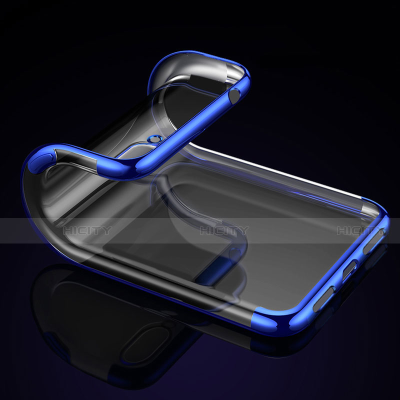 Etui Ultra Slim Silicone Souple Transparente pour Huawei Y6 Prime (2018) Bleu Plus