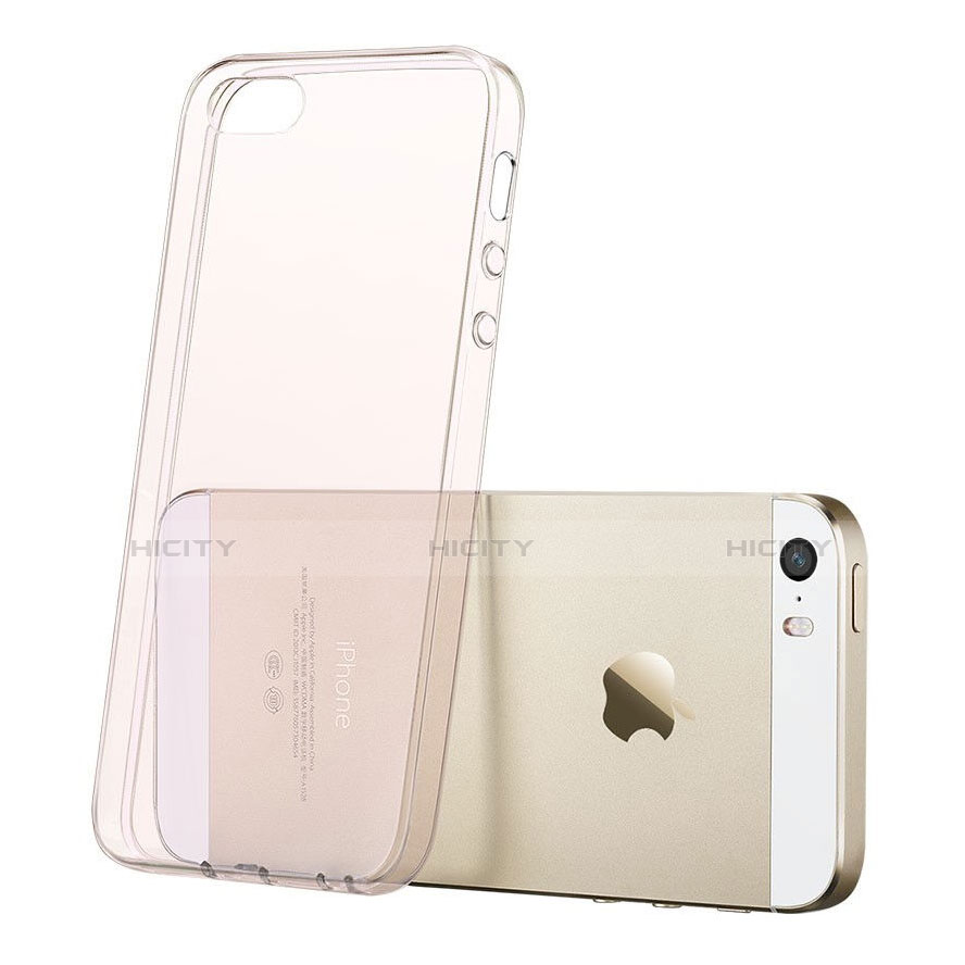 Etui Ultra Slim TPU Souple Transparente pour Apple iPhone 5 Rose Plus