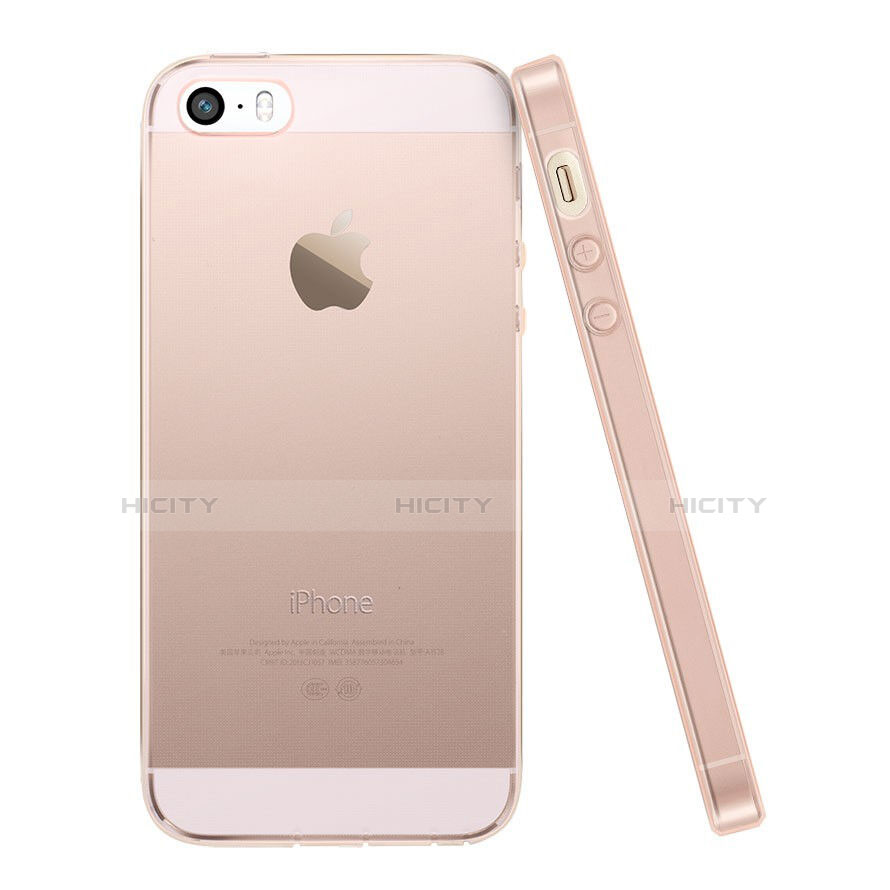 Etui Ultra Slim TPU Souple Transparente pour Apple iPhone 5S Rose Plus