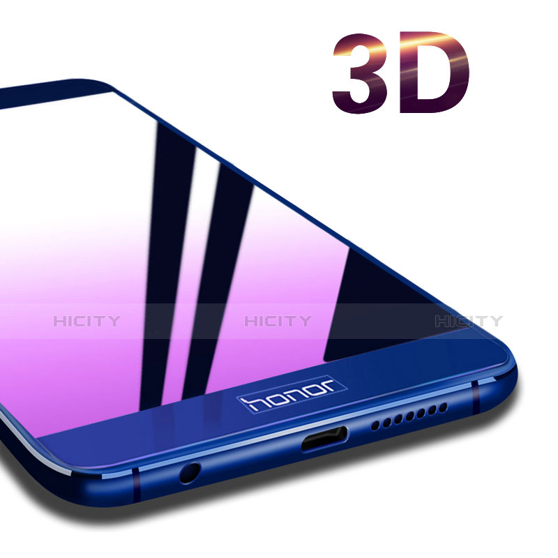 Film 3D Verre Trempe Protecteur d'Ecran pour Huawei Honor 8 Bleu Plus