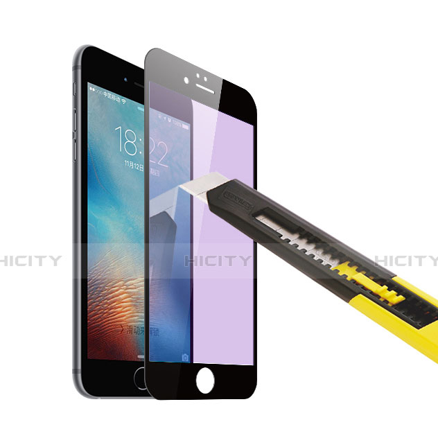 Film Protecteur d'Ecran Verre Trempe Integrale Anti-Lumiere Bleue pour Apple iPhone 6 Noir Plus