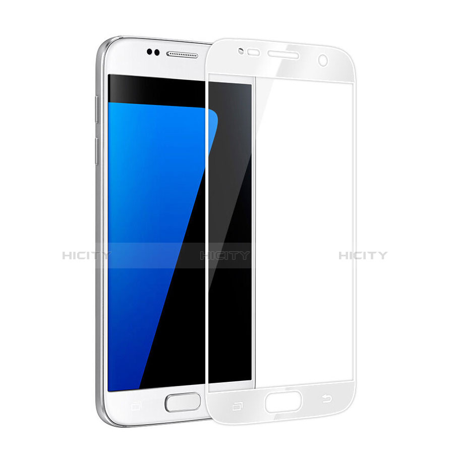 Film Protecteur d'Ecran Verre Trempe Integrale pour Samsung Galaxy S6 Duos SM-G920F G9200 Blanc Plus