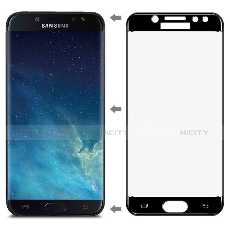 Film Protection Protecteur d'Ecran Verre Trempe Integrale pour Samsung Galaxy J7 Pro Noir Plus