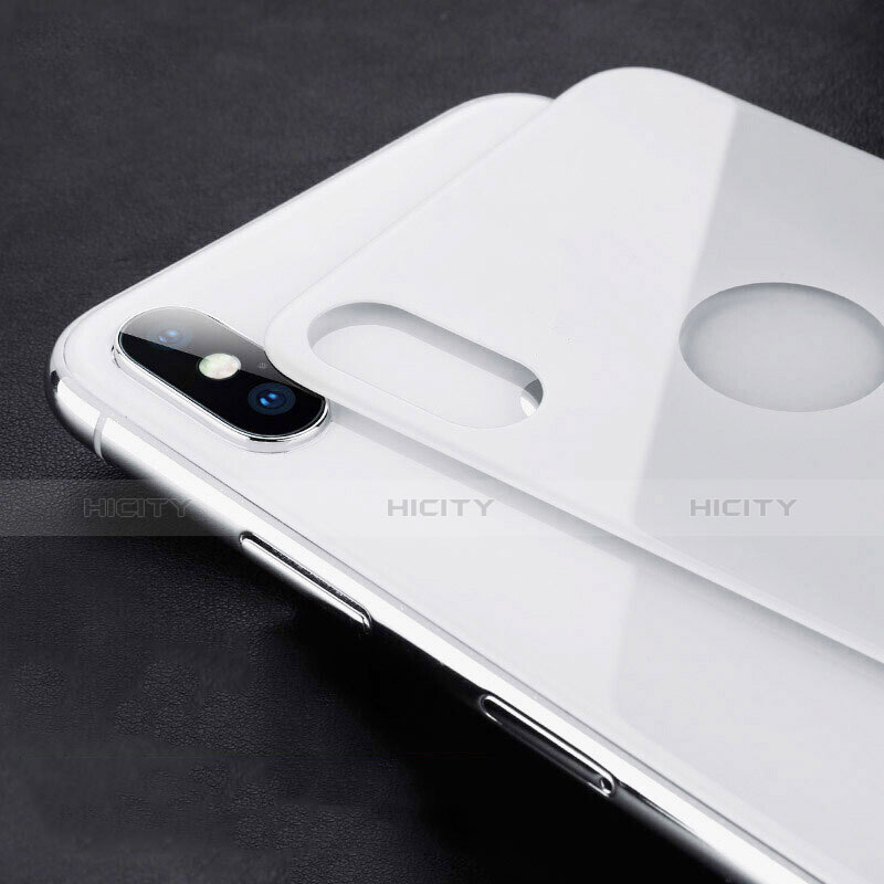 Film Protection Verre Trempe Arriere Protecteur d'Ecran B02 pour Apple iPhone Xs Max Blanc Plus