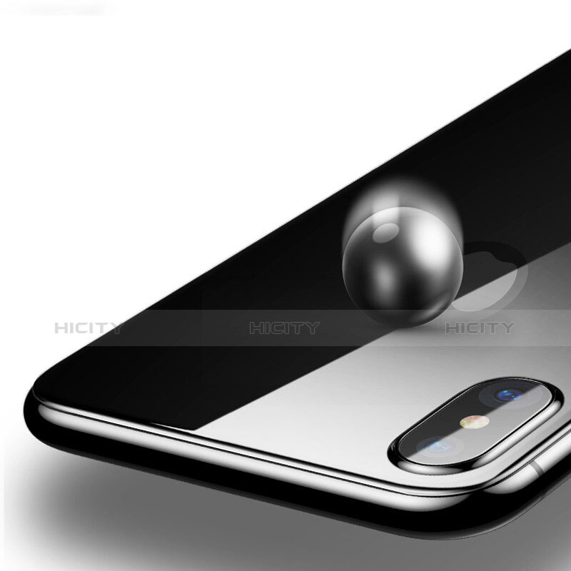 Film Protection Verre Trempe Arriere Protecteur d'Ecran B02 pour Apple iPhone Xs Max Noir Plus