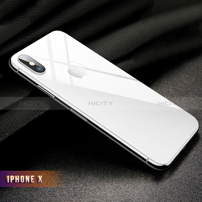 Film Verre Trempe Arriere Protecteur d'Ecran B02 pour Apple iPhone X Blanc Plus