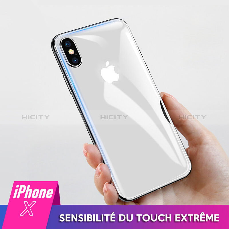 Film Verre Trempe Arriere Protecteur d'Ecran B02 pour Apple iPhone X Blanc Plus