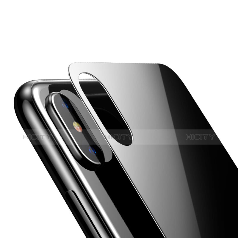 Film Verre Trempe Arriere Protecteur d'Ecran pour Apple iPhone X Noir Plus