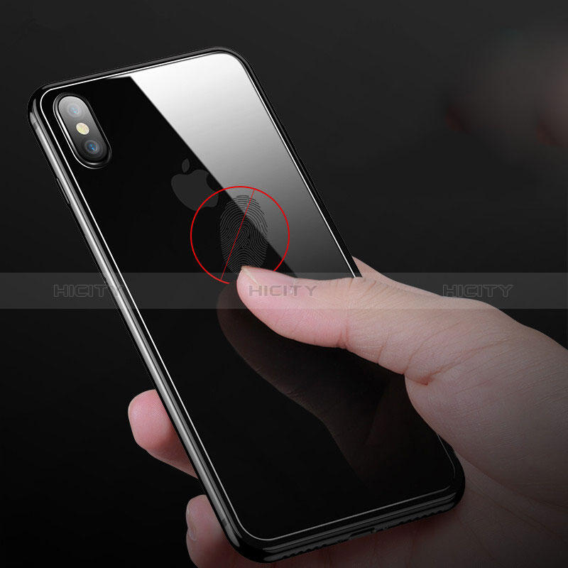 Film Verre Trempe Arriere Protecteur d'Ecran Z01 pour Apple iPhone X Noir Plus